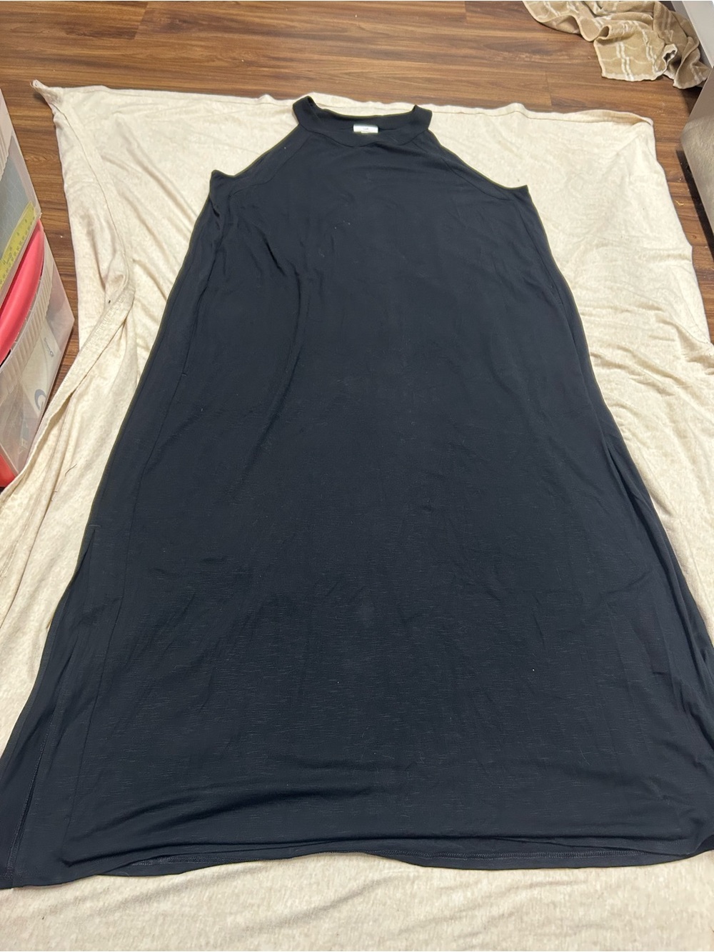 J. Jill Sleeveless Black Maxi Dress Stretchy Lightweight Elegant Classic Classy - Picture 3 of 9